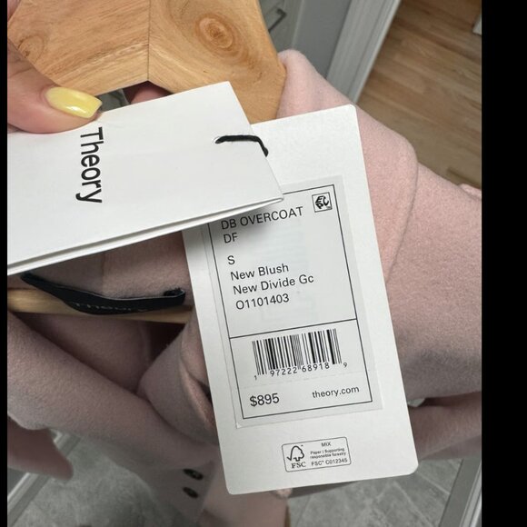 Theory DB Overcoat New Blush New Divide Size S - Picture 7 of 8